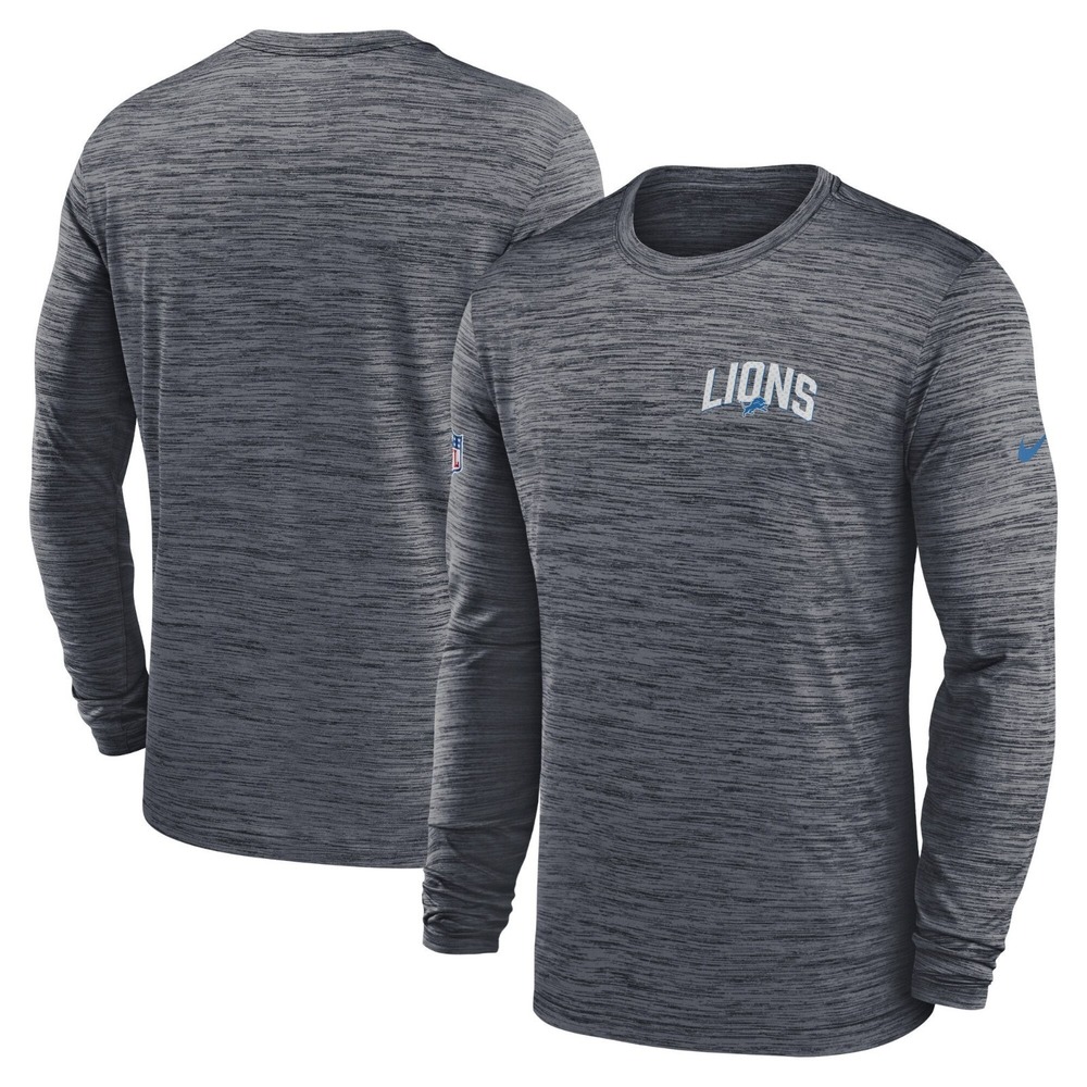NFL Nike Men's Anthracite Detroit Lions Sideline Velocity Performance Shirt - 3X